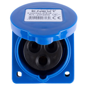 Силова розетка, що вбудовується e.socket.pro.3.16.wall, 3п., 230В, 16А (413)