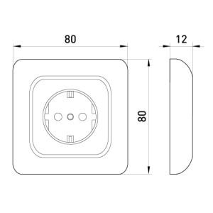 Розетка з з/к, 220В S, 16А 2P+Z
