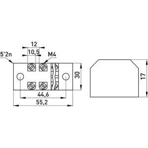 Клемна колодка захищена e.tc.protect.25.3, 25А, 3 полюса