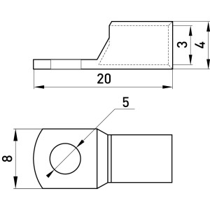 Мідний луджений кабельний наконечник e.end.stand.c.2.5, D5.2