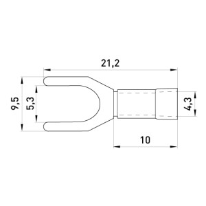 Ізольований наконечник вилковий e.terminal.stand.sv.1,25.5.black 0.5-1.5 кв.мм, чорний, 100шт