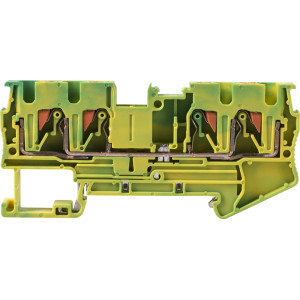 Набірна клемна колодка заземлення на DIN-рейку e.tc.z.din.spring.4.2-2, 4контакти