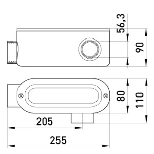 З'єднувач ревізійний Г-подібний e.industrial.pipe.db.revise.elbow.2" для труб 2"
