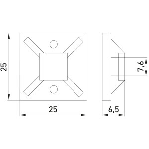 Основа e.ctb.stand.25.25 під кабельну стяжку, 25х25мм