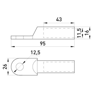 Мідний кабельний наконечник e.end.stand.dt.70