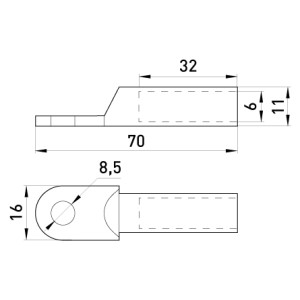 Алюмінієвий кабельний наконечник e.end.stand.a.16