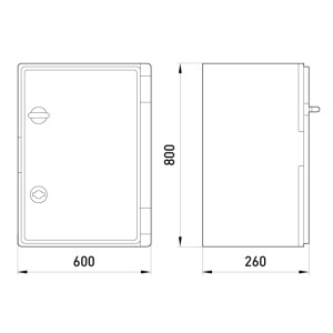 Корпус удароміцний з АБС-пластика e.plbox.600.800.260.blank, 600х800х260мм, IP65
