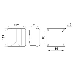 Коробка розподільча e.industrial.db.906.k, 139х119х70 з клемною колодкою