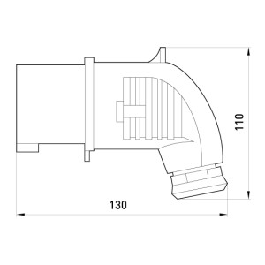 Силова вилка переносна кутова 3Р+Z, 400В,32A,IP44