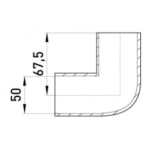 Кутовий з'єднувач e.pipe.angle.stand.50 для труб d50мм