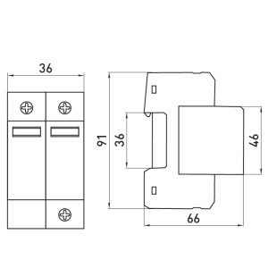 Пристрій для захисту від імпульсних перенапруг e.pro.spd.2С.275, 2P, клас С