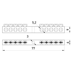 Шина нульова e.bsc.stand.20.10, 10 отв.х 20 А