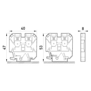 Клемна колодка набірна на DIN-рейку e.tc.din.pro.6, без кришки