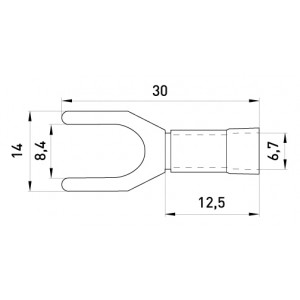 Ізольований наконечник вилковий e.terminal.stand.sv.5,5.8.grey 4-6 кв.мм, сірий, 100шт