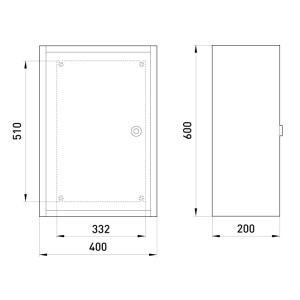 Бокс монтажний навісний БМ-62+П (400х600х200) IP54