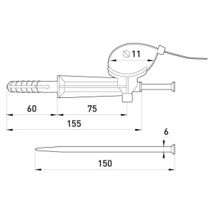 Дюбель зі стяжкою e.holder.pro.60 під цвях, дистанційний 60мм