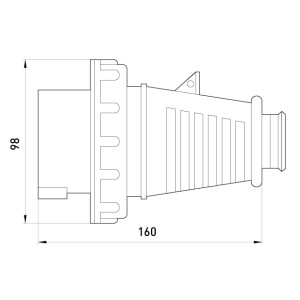 Силова вилка переносна 3Р+N+Z, 400В, 32А,IP67
