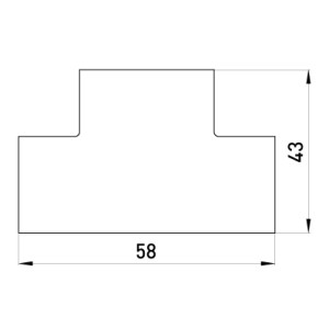 Т-з'єднувач e.trunking.t.channel.stand.25.25 для короба 25х25мм