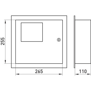 Корпус e.mbox.stand.w.f1.04.z.e металевий, під 1-ф. електронний лічильник, 4 мод., що вбудовується, з замком