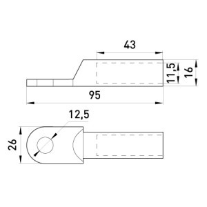Оцинкований кабельний наконечник e.end.stand.z.70
