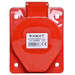 Силова розетка, що вбудовується e.socket.pro.5.32.wall, 5п., 380В, 32А (425)