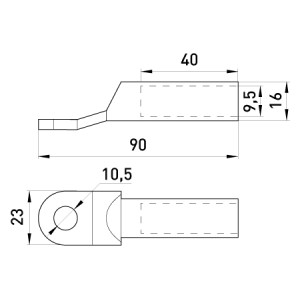 Мідно-алюмінієвий кабельний наконечник e.end.stand.ca.dtl.1.50