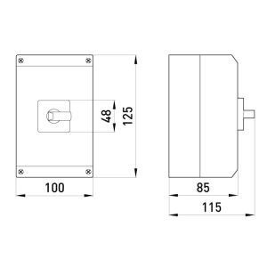 Пакетний перемикач в корпусі e.industrial.sb.1-0-2.4.20, 4р, 20А (1-0-2)