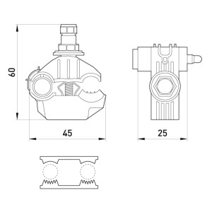 Відгалужувальний проколюючий затискач e.pricking.clamp.pro.10.70.1.5.10, 10-70 кв.мм/1,5-10кв.мм