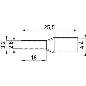 Ізольований наконечник втулковий e.terminal.stand.e4018.black 4,0 кв.мм, чорний, 100шт