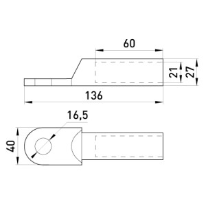 Мідний кабельний наконечник e.end.stand.dt.240