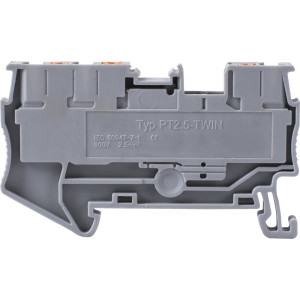 Клемна колодка набірна на DIN-рейку e.tc.din.spring.2,5.1-2, 3контакти