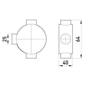 Коробка e.pipe.3.db.stand.25 з'єднувальна трубна, 3 вводи, d25мм