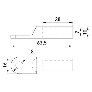 Мідний кабельний наконечник e.end.stand.dt.b25