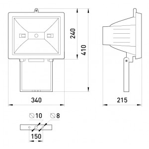 Світильник e.halogen.1500.black 1500Вт, чорний прожектор