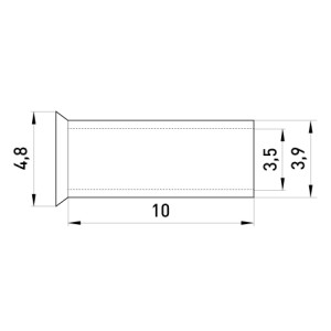 Неізольований наконечник e.terminal.stand.en.6.10 6,0 кв.мм, L=10 мм, 100шт