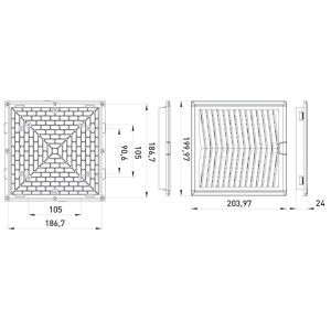 Решітка з фільтром e.climat.filter.pro.204 до вентилятора 120х120мм