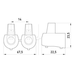 Кінцевий клемник e.tc.end.stand.5.6, 5шт, 6 кв.мм