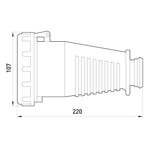 Силова розетка переносна 3Р+N+Z, 400В, 63А, IP67
