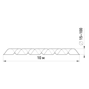 Спіральна обв'язка e.spiral.stand.19.black, 15-100 мм, 10м, чорна