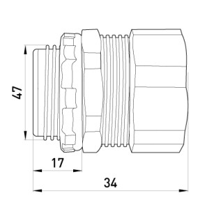 Ввід прямий e.met.dir.stand.sldx.38 для металорукава 38мм(1.1/2")