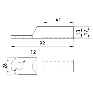 Мідний кабельний наконечник e.end.stand.dt.b95