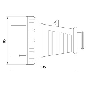 Силова вилка переносна 3Р+N+Z, 400В, 16А,IP67