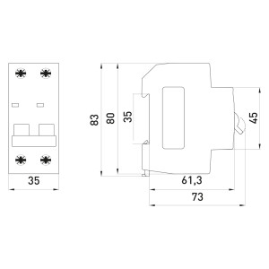 Модульний автоматичний вимикач e.mcb.pro.60.2.C 1 new, 2р, 1А, C, 6кА new