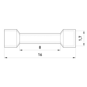 Гільза з'єднувальна ізольована e.splice.stand.rvt.1.blue 0,5-1,5 кв.мм, синя, 100шт