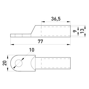 Мідний кабельний наконечник e.end.stand.dt.b50