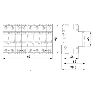 Комбінований ПЗІП e.POmI.4 LCF 100 клас I+II+III, 4 полюси, моноблок