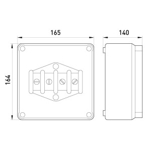 Коробка розподільча пластикова Z1 SO IP 55 без кабельних вводів (165*165*140)