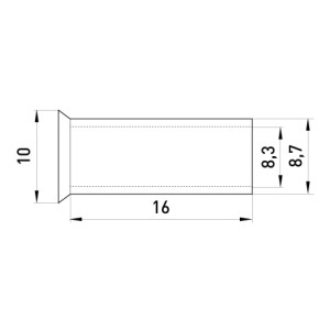 Неізольований наконечник e.terminal.stand.en.35.16 35,0 кв.мм, L=16 мм, 100шт