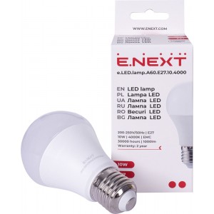 Лампа світлодіодна e.LED.lamp.A60.E27.10.4000, 10Вт, 4000К
