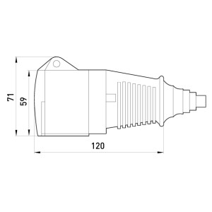 Силова розетка переносна 3Р+Z, 400В, 16А, IP44